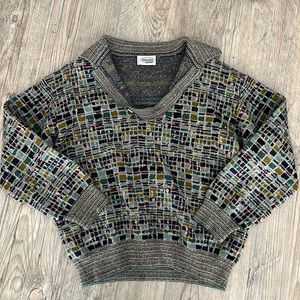 Missoni Sport Vintage Knit Pattern collared Sweater